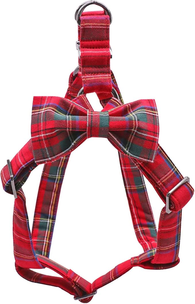 Unique style paws Dog Harness Adjustable Harnesses Durable Hardware with Comfortable Bowtie for Small Medium Large Dogs