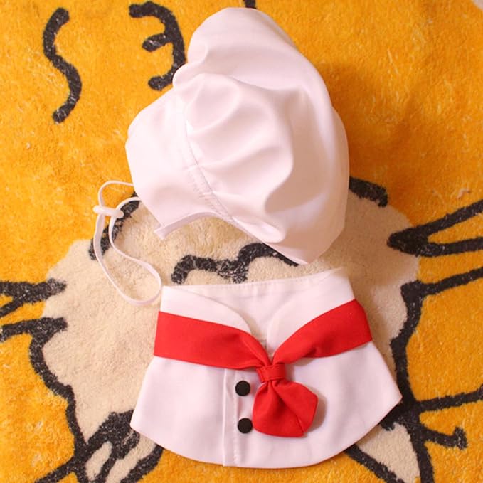 Pet Chef Hat - White Pet Hat Chef Appearance Clothing, Adjustable Cooking Cap and Cloak Set