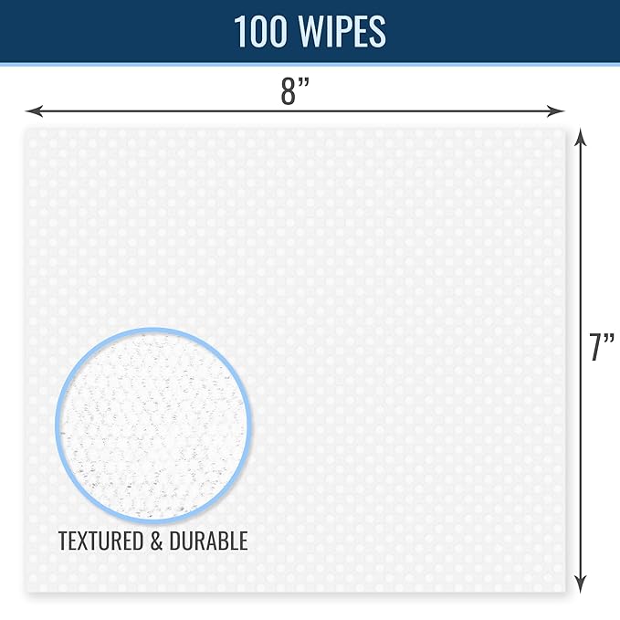 HealthSmart Dog & Cat Grooming Wipes, Alcohol and Paraben Free, Gentle on Skin, 100% Biodegradable, 100 Count, Deodorizing, Great for Paws, Ears, and Butt