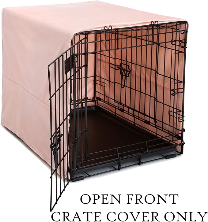 Pet Dreams Dog Crate Cover - Breathable Fabric Kennel Topper for Single-Door Crates, Fits iCrate Dog Cages 18, 24, 30, 36, 42, 48 Inches (Medium Dusty Pink 30")