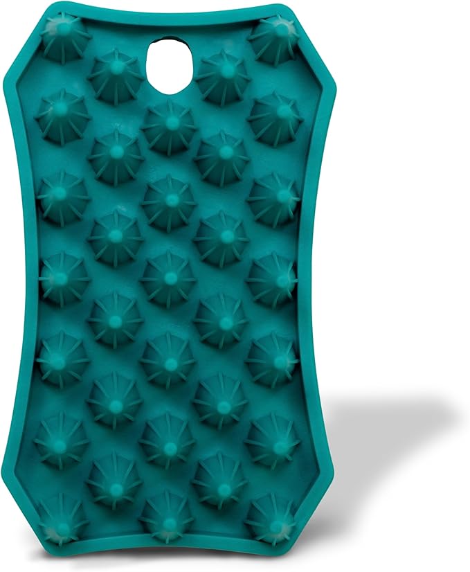 Nature's Specialties Waterproof Dog Bath Brush, Wet or Dry Coats, Grooming and Massage Rubber Comb for Dogs, Strong Grooming Rubber Bath Brush, Scrubber for Shower Bathing, Green