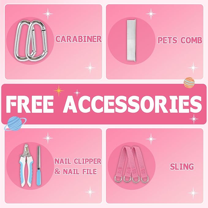 Supet Dog Grooming Hammock, New Pink Small Dog Sling for Nail Trimming, Back Protect Hanging Harness for Claw Care, Nail Trimming Restraint with Thick Fabric