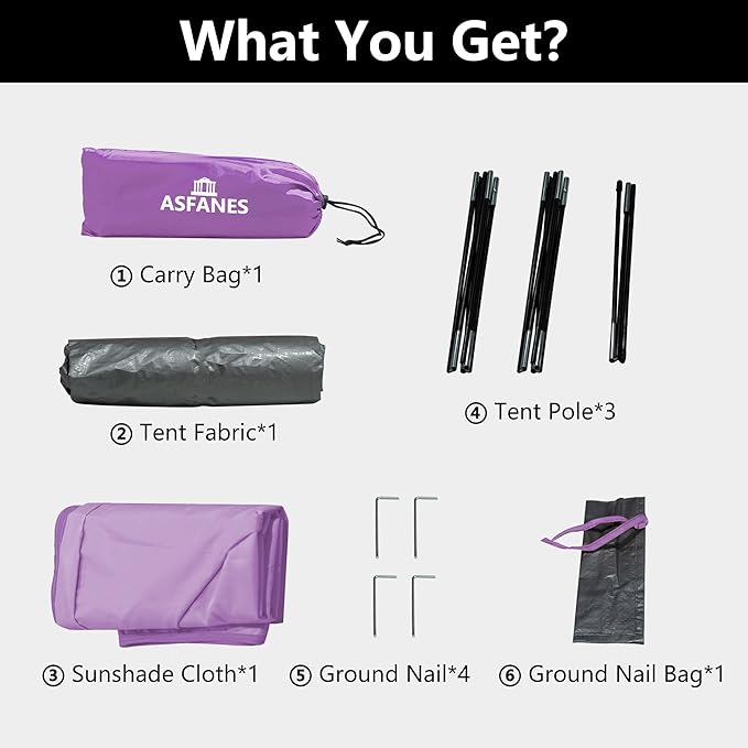 Outdoor Waterproof Pet Camping Tent, Cave Bed for Indoor Cats and Small Dogs, Portable Cat House Dog House, 29.5x29.5x18.9'', Purple, M.