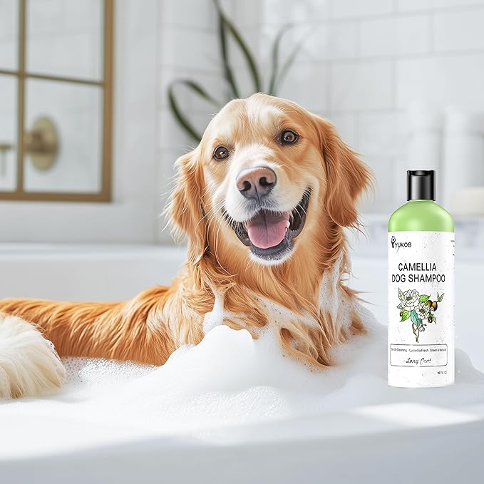 Dog Shampoo for Allergies & Itching -Natural Camellia Oil Pet Shampoo for Sensitive Skin, Deshedding, Smooth Coat for Smelly Dogs|Reduce Hair Loss & Odor Removal | 16 oz