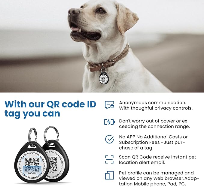 6 Pack Dog Tags Personalized, QR Code Pet ID Tags for Dog Collar, Online Profile, Scan Location Alerts, Mix Colors