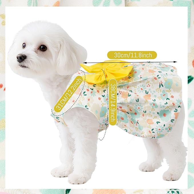 choyaxo Floral Dog Dress Cute Dog Skirt Pet Dress Summer Pet Clothes for Puppy Small Cats