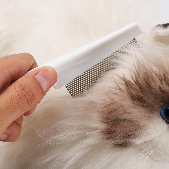 2 Packs Pet Hair Comb, 2 in 1 New Dog Comb Multifunctional Pet Hair Comb Pet Hair Comb Flea and Tear Stain Removal Cat Comb for Grooming and Dehairing Face and Paws