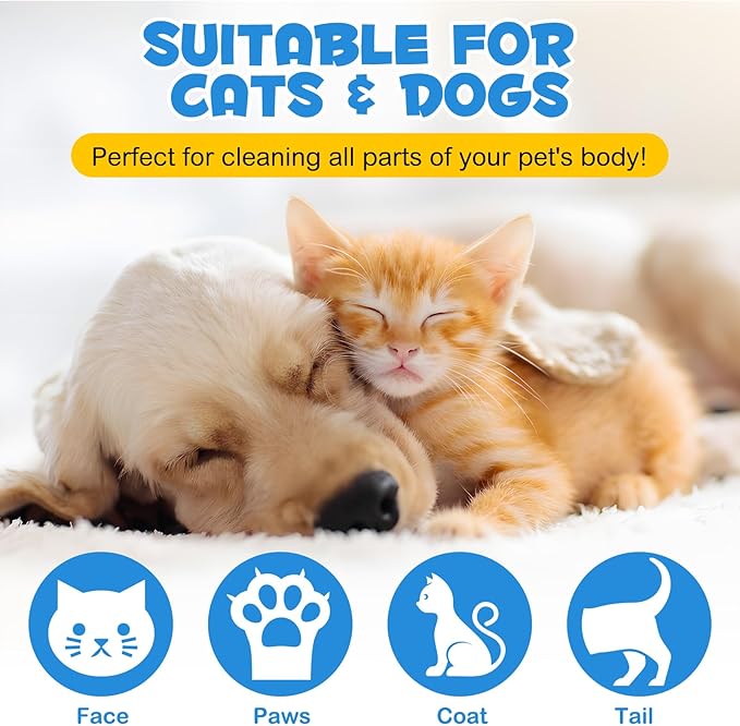 Anal Gland Wipes for Dogs, Dog Anal Gland Wipes with Aloe Vera & Vitamin E Helps Soothes Itching - Dog & Cats Supplies Grooming Wipes Anal Gland Support Wipes - 80P