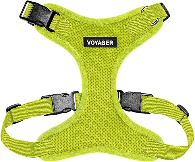 Voyager Step-in Lock Pet Harness - All Weather Mesh, Adjustable Step in Harness for Cats and Dogs by Best Pet Supplies - Lime Green, S