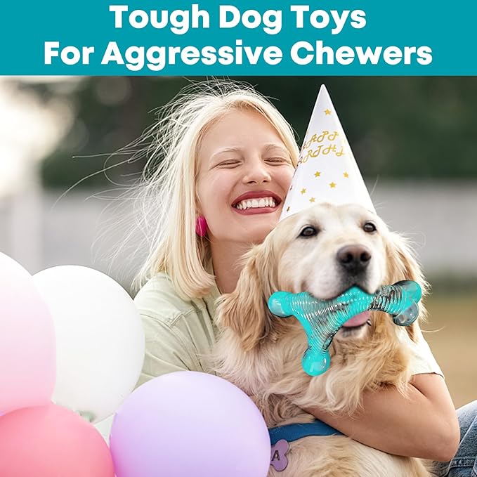 Dog Chew Toy for Aggressive Chewers: Dog Toys for Large Dogs - Indestructible Dog Toys - Tough Dog Toys for Large - Medium-Super Chewer Dogs