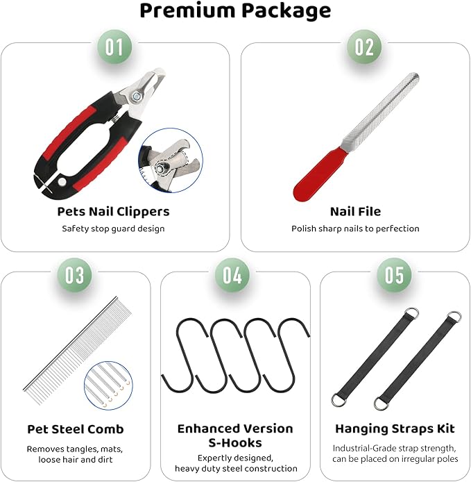 Guzekier Pet Dog Grooming Hammock Harness for Large Dogs, Dog Sling for Grooming, Dog Hammock Restraint Bag with Nail Clippers/Trimmer, Nail File, Pet Comb,Ear/Eye Care