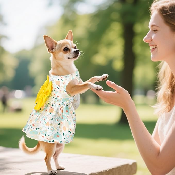 choyaxo Floral Dog Dress Cute Dog Skirt Pet Dress Summer Pet Clothes for Puppy Small Cats