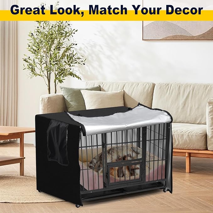 DEROFIT Dog Crate Cover for 49 Inches Wire Cage, 49L x 31W x 33H inch Heavy Duty Lattice Pet Kennel Covers for Medium Medium and Large Metal Crate, Heavy Duty Oxford Fabric, Machine Wash