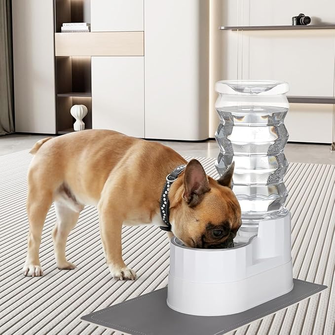 RIZZARI Automatic 9L Raised Pet Waterer,100% BPA-Free, Gravity Stainless Steel Water Dispenser for Cats and Small and Medium-Sized Dogs
