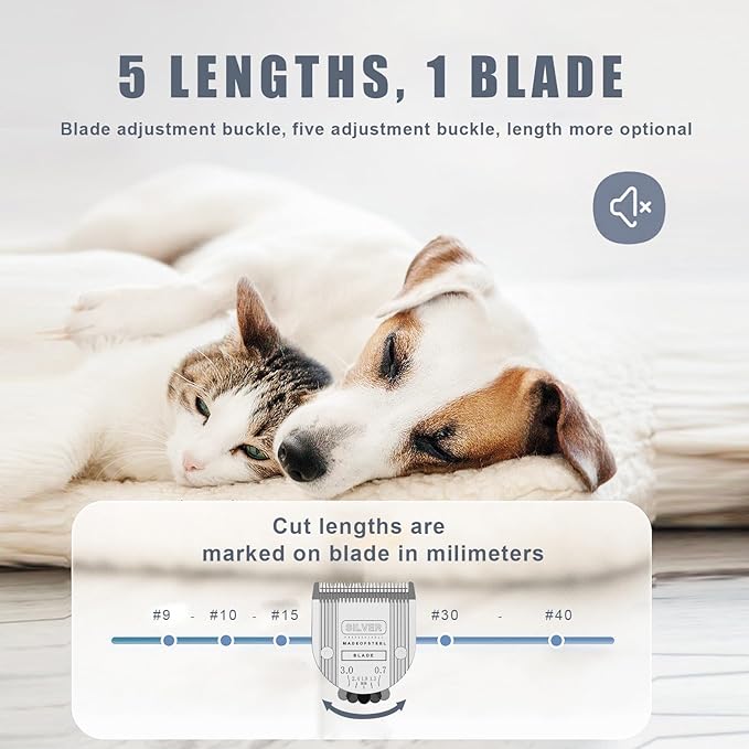 2PCS Adjustable 5 in 1 Replacement Blades Compatible with Wahl Bravura Clipper Chromado,Creativa,Figura Dog Clippers for Dogs Grooming (5in1/2Pack)