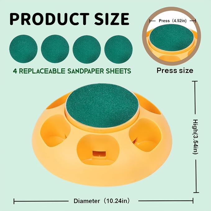 Multi-Functional Dog Scratch Pad for Nails,Slow Feeder Dog Bowls with Treat Box, Nail File Toy,Scratch Board for Dogs,4 Replaceable Sandpaper Sheets