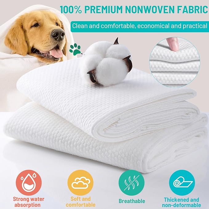 3 Pack Disposable Dog Towel,Soft Large Dog Bath Towels Made of Microfiber for Drying Dogs,Cats (3)