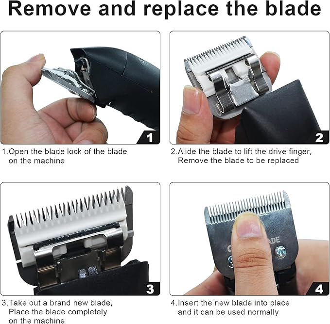 5FC Detachable Pet Clipper Replacement Blades Compatible with Andis/Oster A5/Wahl KM10 Series Dog Clipper,Made of Ceramic Blade & Stainless Steel Blade,Size 5FC Cut Length 1/4-Inch(2 Pack)