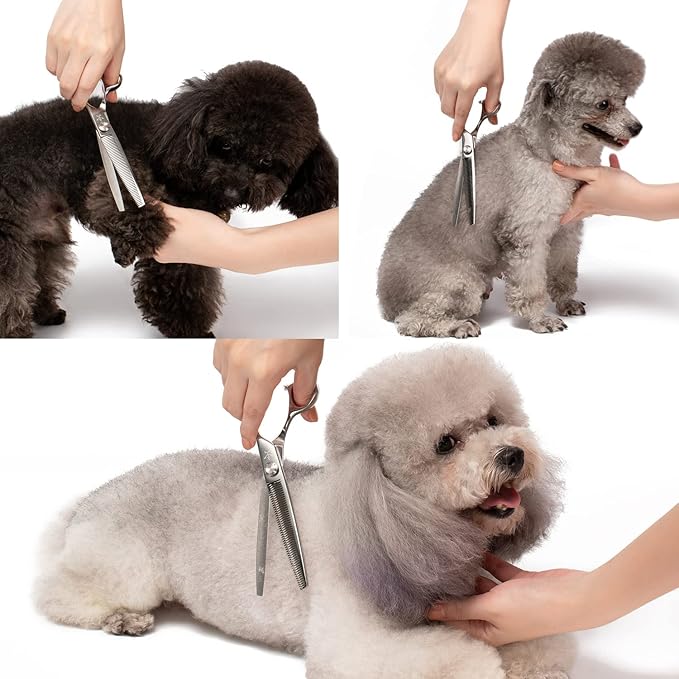 High-end Professional Dog Grooming Thinning Scissors Teeth Cutting Blending Shears Pet Texturizing Shears 7.5 Inch Extremely Very Sharp Stainless Steel Alloy For Cat Horse And Other Animals