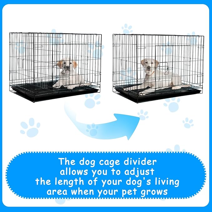 Tandefio 2 Pcs Dog Crate Divider Panel Metal Pets Divider Panel Dog Crate for Pets(48 Inches)