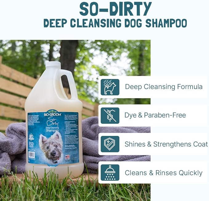Bio-Groom So-Dirty Dog Shampoo – Quick Rinse Pet Shampoo, Dog Bathing Supplies, Puppy Wash, Dog Grooming Supplies, Cruelty-Free, Made in USA, Shampoo for Smelly Dogs – 12 fl oz 1-Pack