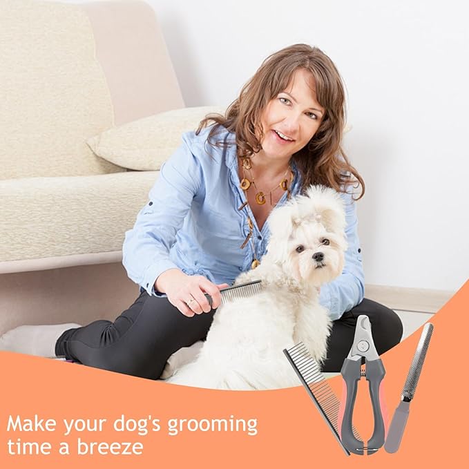 Paws n' Cradle Dog Grooming Hammock Harness for Dogs & Cats - Complete Kit with Adjustable Leg Fittings, Comb, Nail Clippers, File, Velcro Strap, Adjustable Hanging Straps & Snap Hooks (Large)