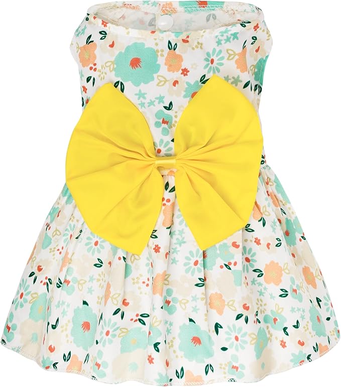 choyaxo Floral Dog Dress Cute Dog Skirt Pet Dress Summer Pet Clothes for Puppy Small Cats