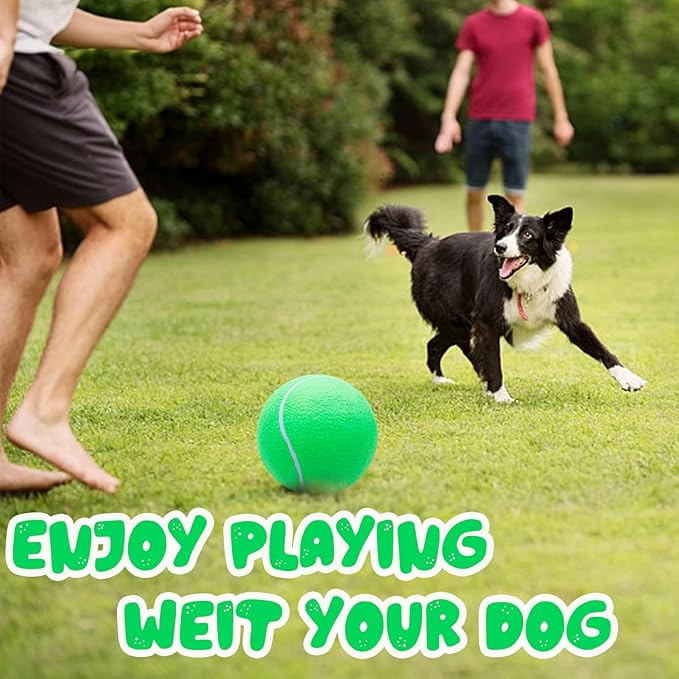 Large Dog Tennis Ball,9.5" Giant Doy Sport Ball Toy,Pet Birthday Present Interactive Dog Toys for Small Medium Large Dog (Green)