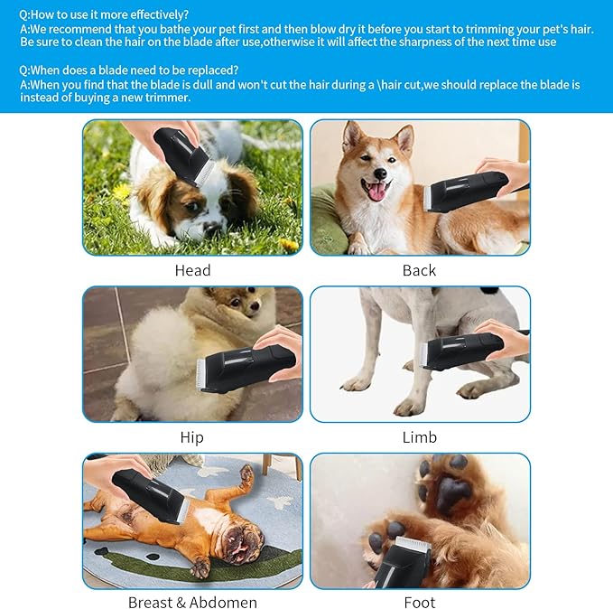 3 Pack 4FC Detachable Pet Dog Grooming Ceramic Blades,Compatible with Andis,Oster A5,Wahl KM-10 Series,Size 4FC Blade 3/8-Inch 9.5MM Cut Length