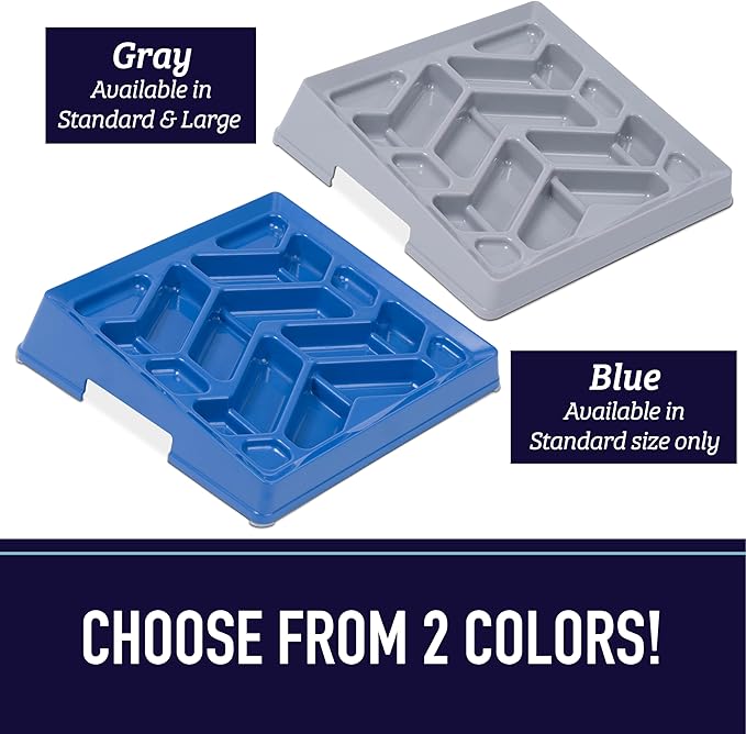 Leash Boss Slow Feeder Dog Bowl for Flat Face Breeds, Tilted Slow Feed Bowl for Dogs & Cats, Slanted Maze Food Bowl for French Bulldogs, Pugs, Boston Terriers, Flat Face Dog Bowls Large