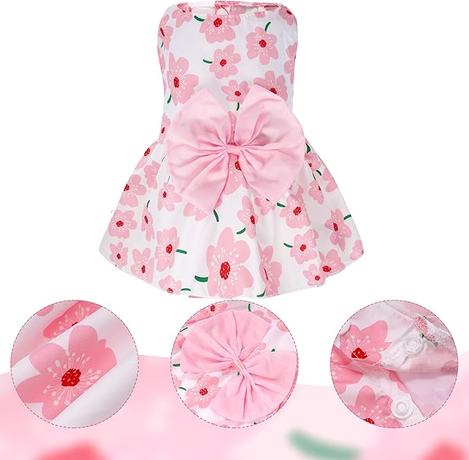 choyaxo Floral Dog Dress Cute Dog Skirt Pet Dress Summer Pet Clothes for Puppy Small Cats