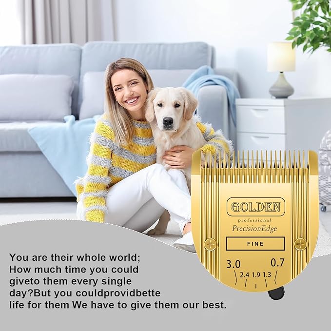 Adjustable 5 in 1 Blades Compatible with WAHL Arco,Bravura .Chromado,Creativa,Figura Dog Clippers for Dogs Grooming(Gold/3PC)