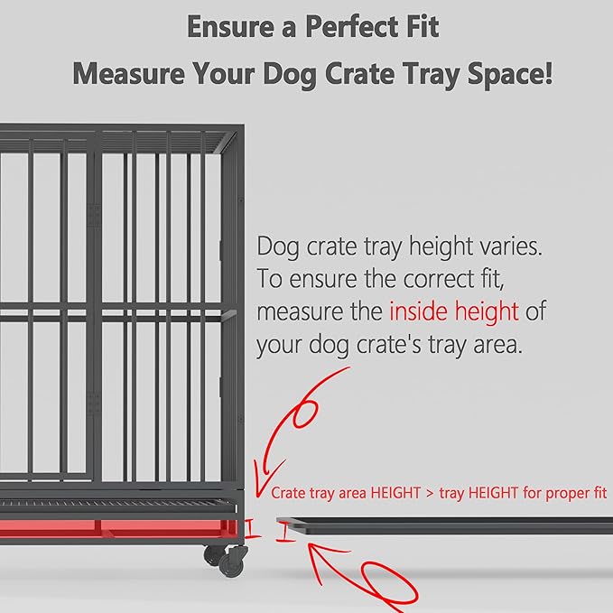 Dog Crate Tray 41"-ChewProof Replacement Pan, Easy to Clean, Easy to Assemble,Ideal for Potty Training-Perfect for Pet Crates & Kennels (2Pcs-40.9"L x 27.40"W x 1.0"H,Tray 41” fit 42” Crate)