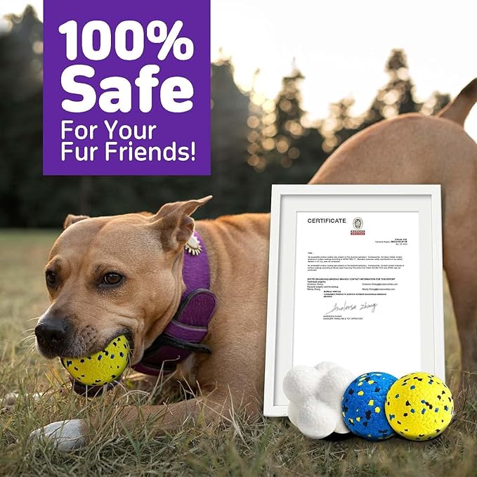 Durable Dog Chew Balls for Aggressive Chewers - Atom Teething Toys for Puppies, Medium and Large Dogs - 3 Pack