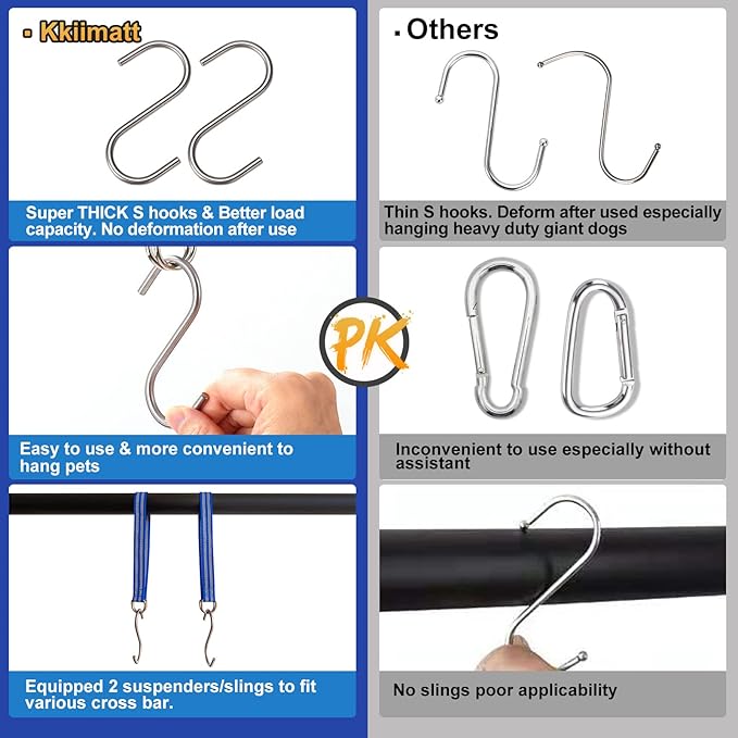 10 in 1 Pet Grooming Hammock Harness with Nail Clippers/Trimmer, Nail File, Comb,Dog Nail Hammock, Dog Grooming Sling for Nail Trimming/Clipping (S/Under 30lb, Blue)