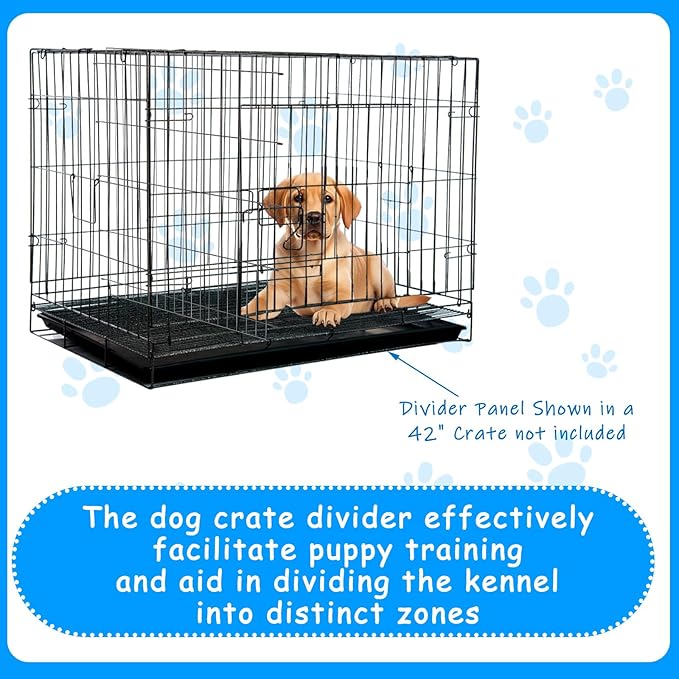 Tandefio 2 Pcs Dog Crate Divider Panel Metal Pets Divider Panel Dog Crate for Pets(48 Inches)