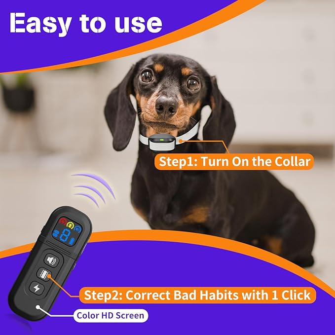 Smallest & Lightest Training Collar for Small Dogs 5-15lbs, with Shock, Vibration, Sound 3 Modes, Rechargeable, 23 Adjustable Levels (Beige)