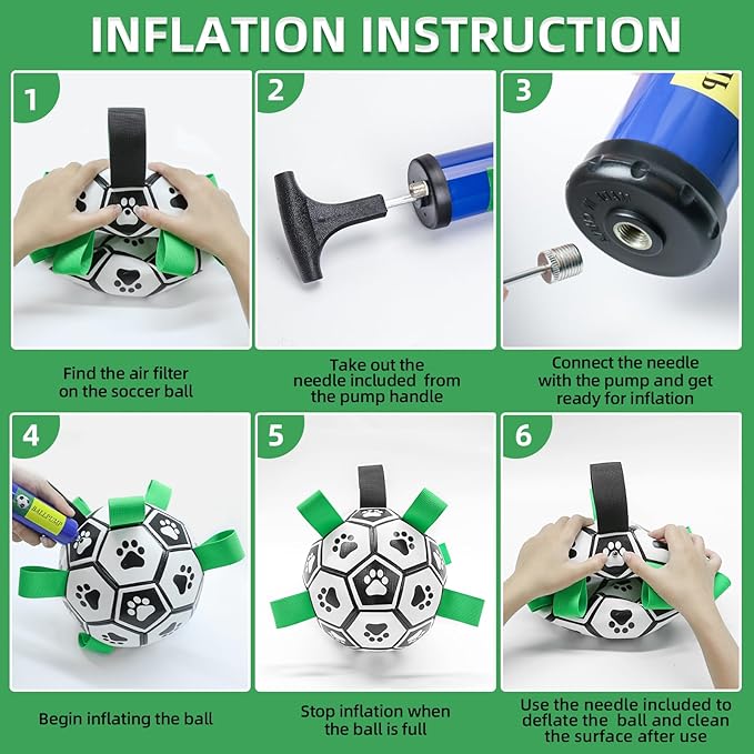 QDAN Dog Toys Extra Large Soccer Ball with Straps, Interactive Dog Toys for Tug of War, Puppy Birthday Gifts, Dog Tug Toy, Dog Water Toy, Durable Dog Balls World Cup for Large Dogs(9 Inch)