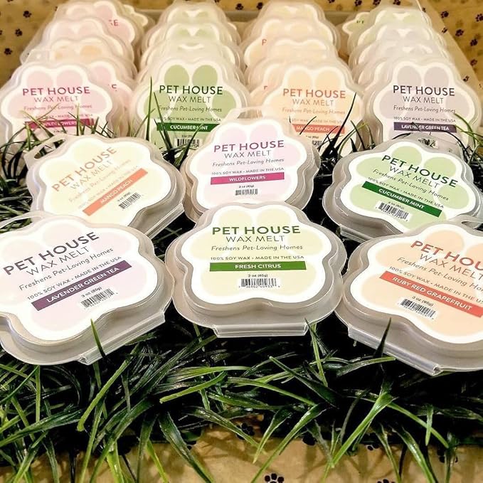 One Fur All Pet House Snowfall Scented Wax Melt - Long-Lasting Natural Odor Solution for A Fresh Smelling Home, Pet-Friendly Plant-Based Soy, 3 OZ