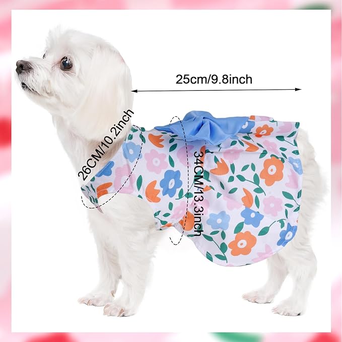 choyaxo Floral Dog Dress Cute Dog Skirt Pet Dress Summer Pet Clothes for Puppy Small Cats