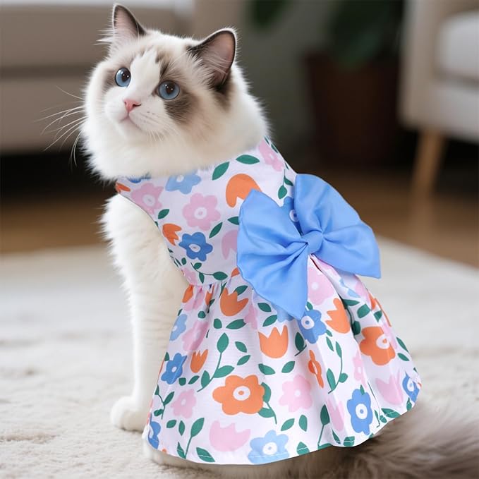 choyaxo Floral Dog Dress Cute Dog Skirt Pet Dress Summer Pet Clothes for Puppy Small Cats