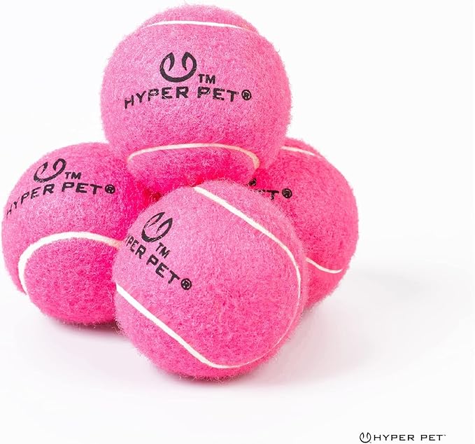 Hyper Pet MINI Tennis Balls for Dogs (Pet Safe Dog Ball Dog Tennis Balls for Exercise & Training) Dog Ball Interactive Dog Toys work with Hyper Pet K9 Kannon MINI Dog Ball Launcher - 4 Pack MINI Pink