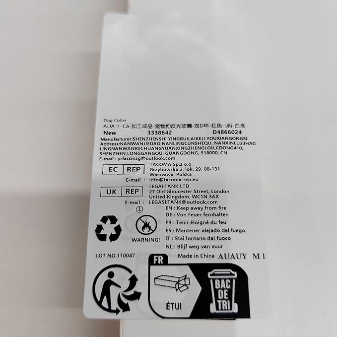 AUAUY Reflective Nylon Dog Collars, Adjustable Classic Pet Collars with Soft Neoprene Padding, Double Security Dual D-Ring and Quick Release Buckle for Small Puppy, Medium and Large Dogs (Red-L)