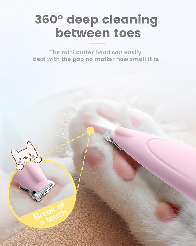 Dog Clippers for Grooming with LED Display,35dB Ultra-Low Noise Dog Grooming Clippers,Cordless Dog Paw Trimmer with LED Light,Type-C Rechargeable Dog Hair Clippers for Paws, Ears, Face, Rump