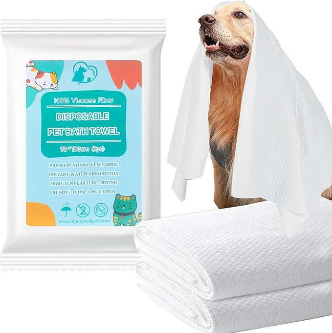6 Pack Disposable Dog Towel,Soft Large Dog Bath Towels Made of Microfiber for Drying Dogs,Cats (6)