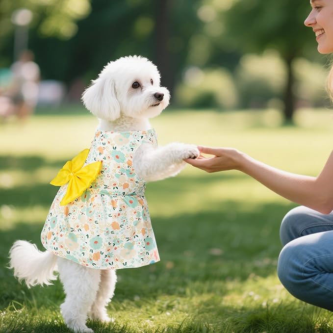 choyaxo Floral Dog Dress Cute Dog Skirt Pet Dress Summer Pet Clothes for Puppy Small Cats