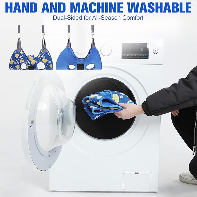 PAWCHIE Dog Grooming Hammock Harness for Dogs & Cats with Pet Nail Clipper Trimmer - Cat Hanger Sling for Trimming Clipping Nails- Dog Hammock Restraint Bag for Small Medium Large Dog, Navy Blue M