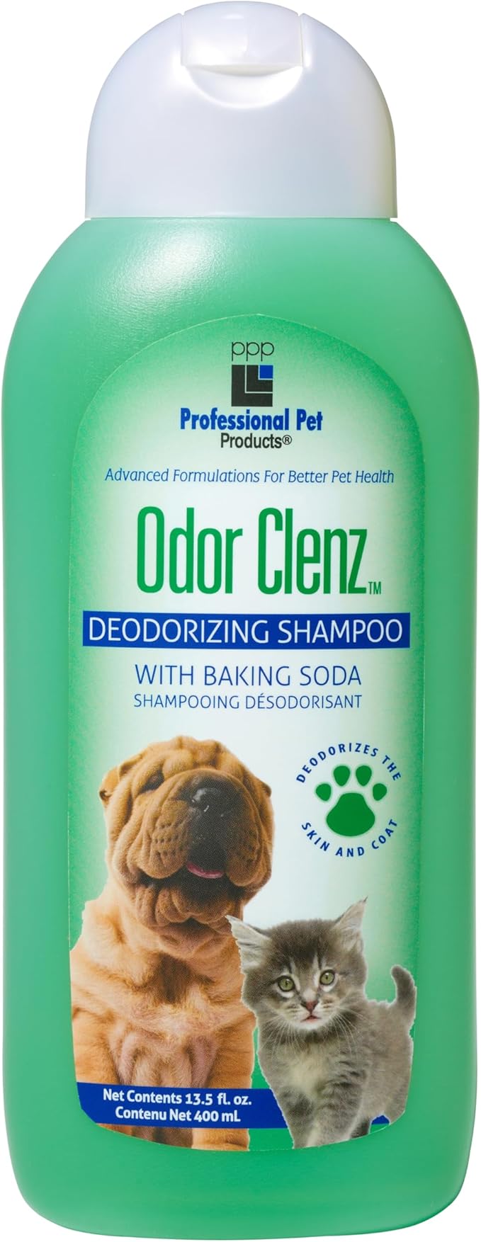 PPP OdorClenz Natural Deodorizing Shampoo for Dogs - Removes Odors with Powerful Deep Cleaning Solution - 13.5 fl oz.