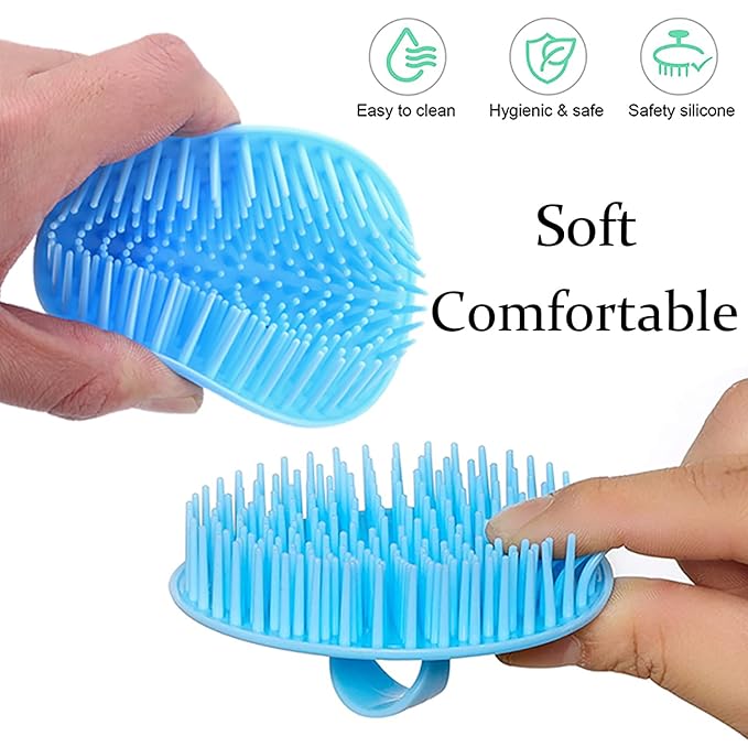 4pcs Silicone Dog Grooming Brush Pet Shampoo Bath Brush Soothing Massage Rubber Comb with Handle for Long Short Hair Dogs Cats (A)