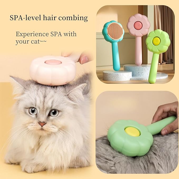 3PCS Cat Brush with Release Button,Dog Brush,Cat Brush Dog Brush for Shedding Grooming, Cat Brushes for Indoor Cats, Dog Grooming Brush Pet Brush for Semi-Short to Semi-Long Hair